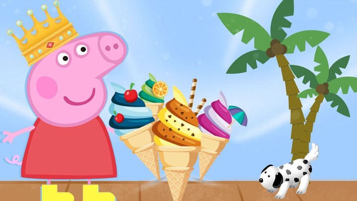 Children's educational game: Peppa Pig's marshmallow ice cream food and toy making