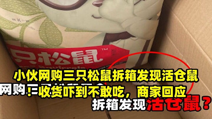 Young man buys Three Squirrels snacks online, opens the box, and finds a live hamster! He’s so shock