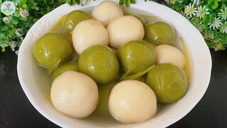 CHÈ TRÔI NƯỚC LÁ DỨA và cách nhồi bột mềm không bị cứng khi để qua ngày | Bếp Của Vợ