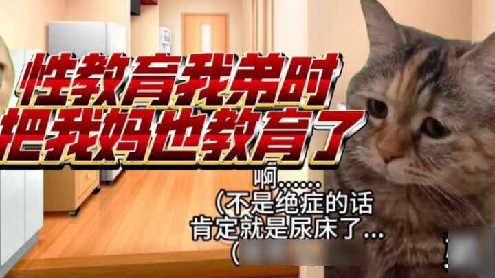 【Cat meme】When I was educating my brother about sex, I also educated my mom