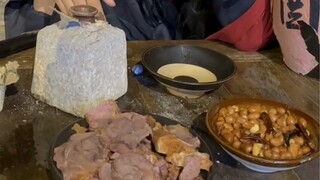 Three bowls won't get you across the ridge—big bowls of wine and hearty bites of meat!