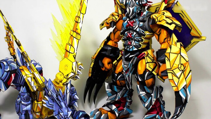Second dimension painting, Battle Greymon, Steel Garurumon, finished product display