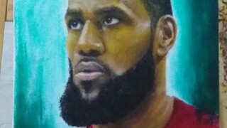Lebron james acrylic portrait/ time-lapse painting #acrylicpainting #acrylicportrait #ThanksbetoGod