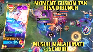 MOMENT GUSION SUSAH DIBUNUH! MUSUH MATI SENDIRI | MLBB