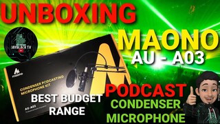 MAONO AU-A03 CONDENSER PODCASTING MICROPHONE | UNBOXING