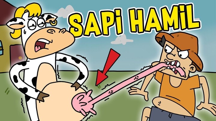 SAPI MELAHIRKAN KOCAK 🤣 ACING KENA APES  - Animasi Hamil - Funny Cartoon