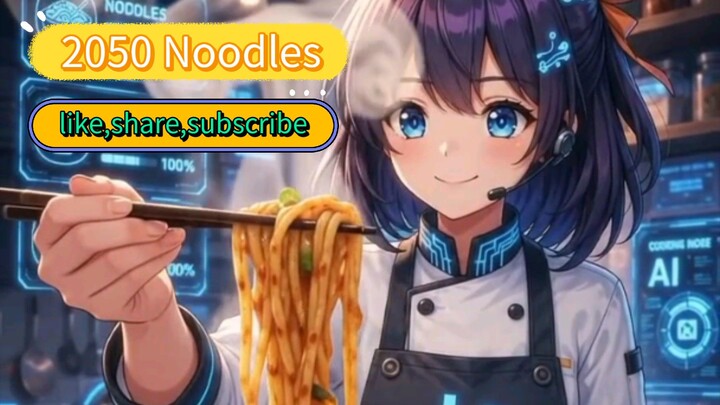 未来厨房ASMR：2050年的科幻炒面究竟多解压？🎧 (Future Kitchen ASMR: How relaxing are 2050's Sci-Fi noodles?)