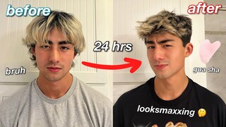 giving my little brother a massive GLOW UP (new hair, skincare + more)