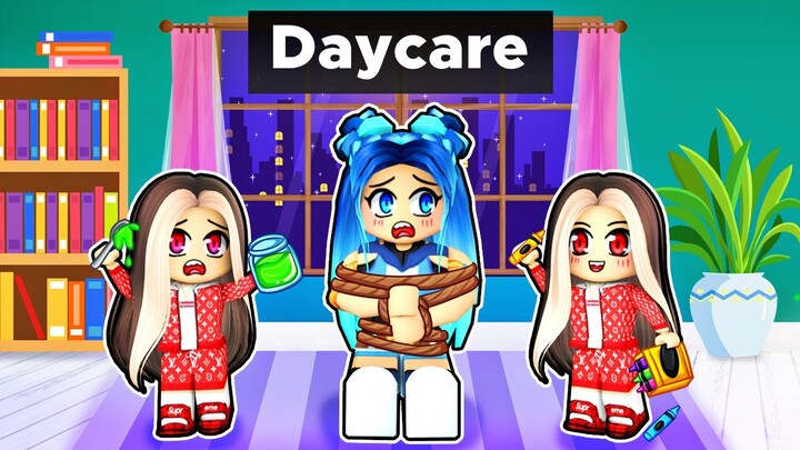 Taking care of TWINS in Roblox Daycare!