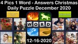 4 Pics 1 Word - Christmas - 16 December 2020 - Daily Puzzle + Daily Bonus Puzzle -Answer-Walkthrough