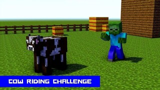 Monster School : COW RIDING CHALLENGE  - Minecraft Animation