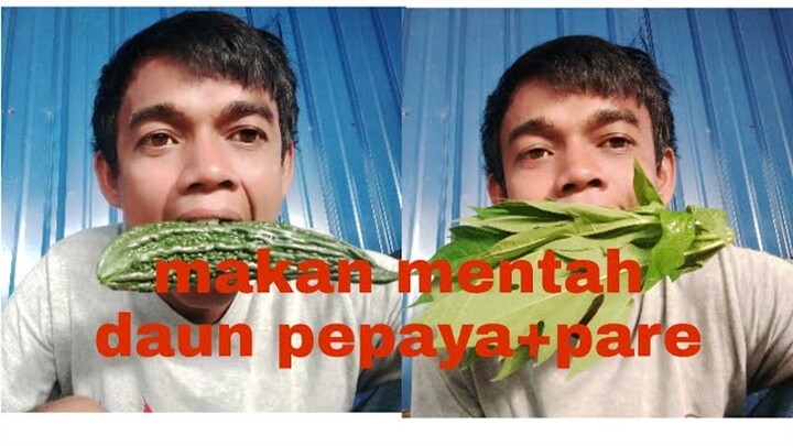 Makan pare mentah+daun pepaya