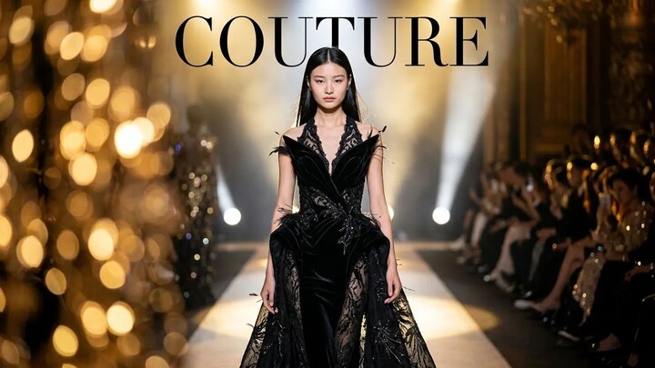✨Luxury Black Couture Runway ✨ #runway #style #fashionweek #shorts #model
