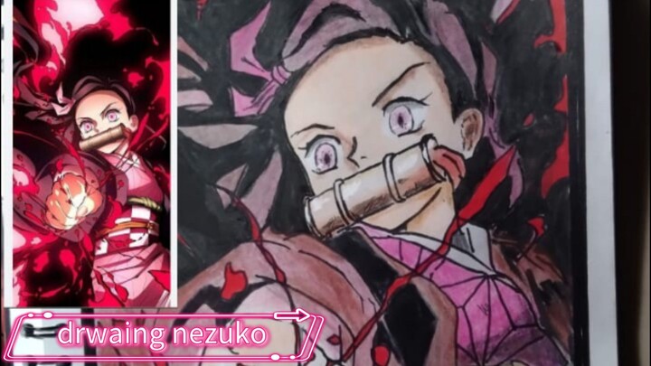 drwaing demonslayer figure nezuko