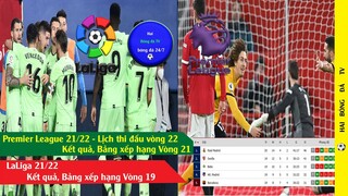 TIN BÓNG ĐÁ KẾT QUẢ BÓNG ĐÁ HÔM NAY NGOẠI HẠNG ANH VÒNG 21, LA LIGA VÒNG 19