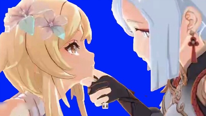 Shen He looks at the blonde woman affectionately