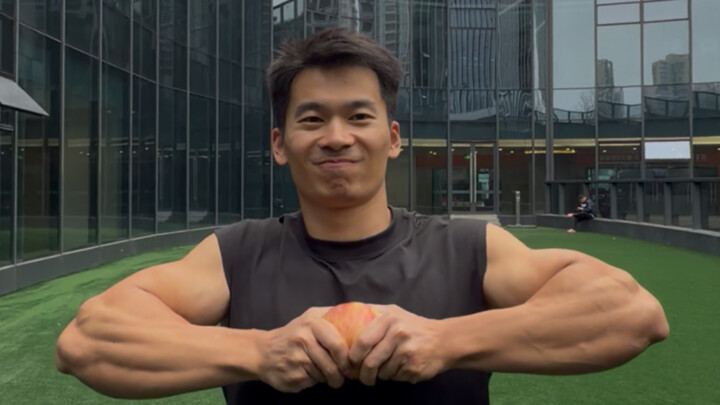 Saw online a girl breaking an apple into 8 pieces.