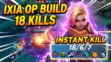 Ixia OP Build 2025! 18 Kills & Instant Kill, Stat 18/6/7 Auto MVP di Rank Mythic!