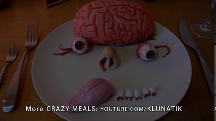 Eating BRAIN & EYEBALLS for Halloween!!!  Kluna Tik Dinner #37   ASMR eating sounds no talk