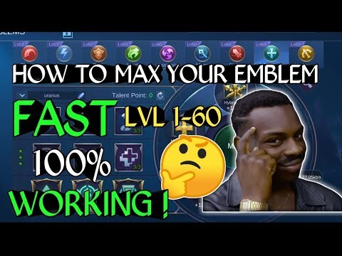 HOW TO MAX YOUR EMBLEM FAST IN MOBILE LEGENDS 2020 | TIPS AND TRICKS