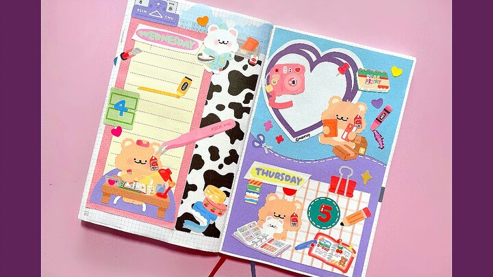 Momen asyik bikin buku harian | pickmegom si beruang kecil bikin buku harian