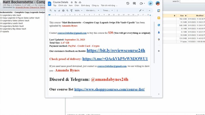 Matt Bockenstette – Complete Copy Legends Swipe File Vault+Upsells