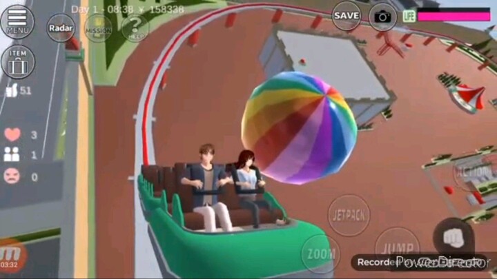 ngedate naik rooler coster, sir junta jatuh || sakura school simulator