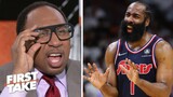 FIRST TAKE "Harden is continue washed" Stephen A. rips Harden (20 Pts) Heat DESTROY 76ers 119-103