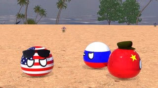 The Americans are being bullied [Polandball's Deserted Island Survival 1-4 Collection]