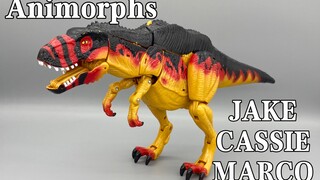 变形金刚Animorphs系列/动物变形人 JAKE、CASSIE、MARCO合体，三合一霸王龙