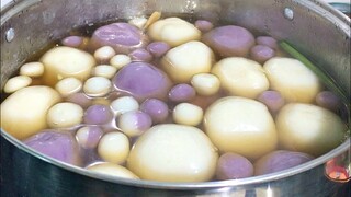 CHÈ TRÔI NƯỚC- Cách nấu chè viên bột nếp mềm dẻo để qua ngày vẫn mềm ngon với màu tự nhiên