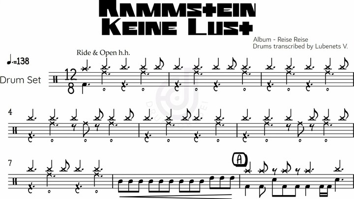 Rammstein - Keine Lust (Drum transcription) | Drumscribe!