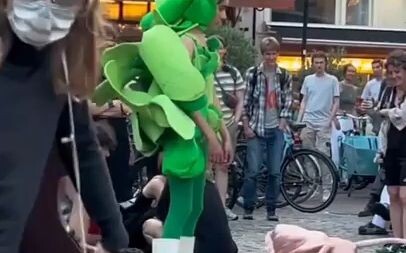 Amsterdam protesters rally against police brutality; the scene is baffling to me.