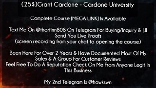 (25$)Grant Cardone course  - Cardone University download