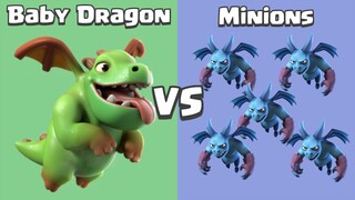 Every Level Baby Dragon VS Every Level Minion | Clash of Clans