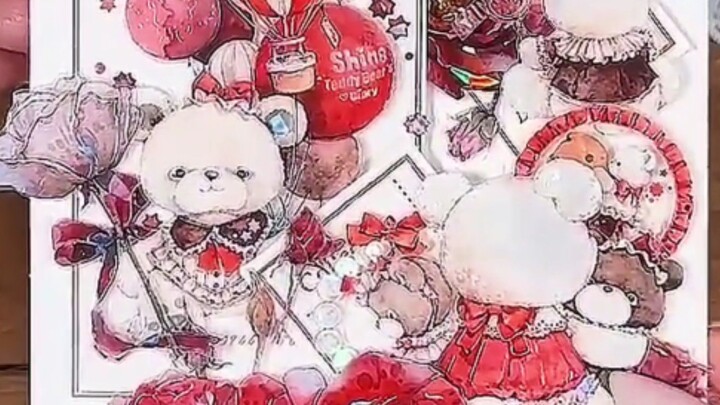 asmr _ journaling with me - 🧸red teddy bear❤️
