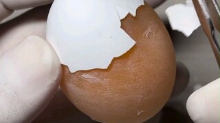 Peeling eggs requires practice