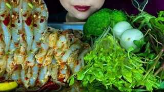 ASMR ต้มยำกุ้งสด (กุ้งสด🦐🌶🔥🔥) EATING SOUNDS