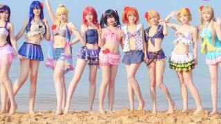 【لايف الحب!】تصوير جوي + ملابس سباحة + شاطئ البحر💦 ابتسامة صيفية 1,2,Jump! عيد ميلاد نيكول 22.7