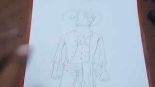 redraw artline Luffy one piece