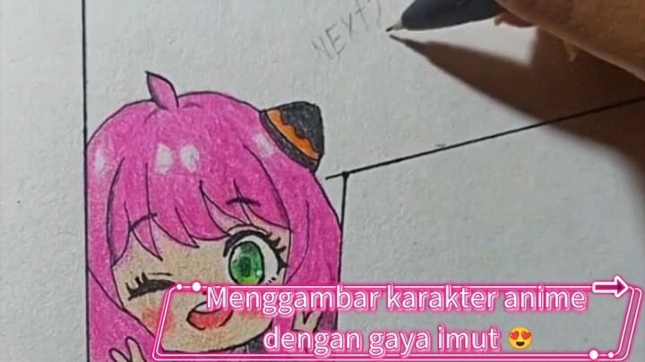 part 2 ll Menggambar karakter anime dengan gaya imut yang dimulai dengan huruf "A"