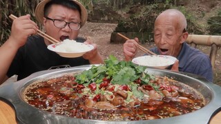 Spicy Boiled Pig's Large Intestines with Tofu Puddings