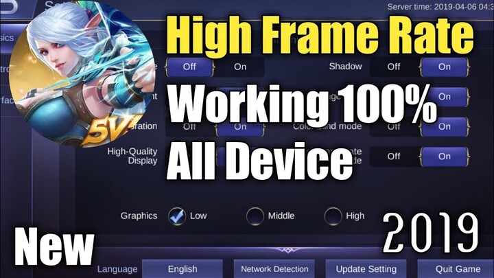 HighFrameRate 2019 - Mobile Legends 100% Work (NoRoot) (AllDevice)