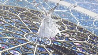 She is the girl dancing with white doves, the deity communicating with time.