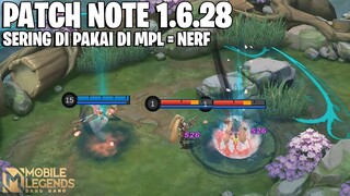 LING NERF, LESLEY BUFF, NANA BUFF, SELENA NERF, SPELL & TALENT EMBLEM BUFF - PATCH NOTE 1.6.28 MLBB