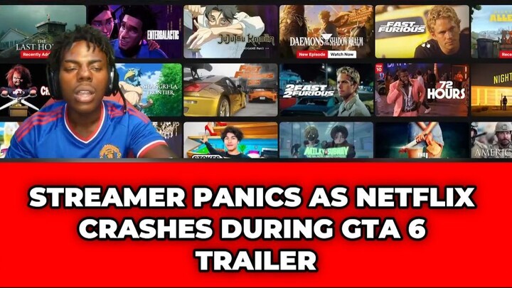 ISHOWSPEED PANICS AS NETFLIX CRASHES DURING GTA 6 TRAILER
