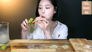Bánh gạo mochi trà xanh và dâu Nhật Bản cuối #amthuc