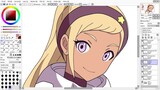 Menggambar QUITTERIE RAFFAELI - Kanata no Astra (Anime Drawing) by OST ANIME ID