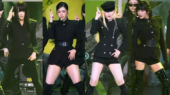 Perbandingan koreografi bagian refrain yang sama dari lagu “Lemonade” oleh aespa