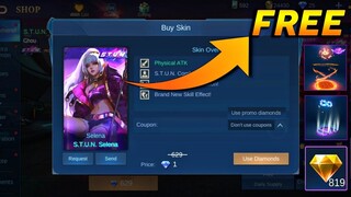 FREE SELENA STUN SKIN | 2 FREE RECALL EFFECT | MORE FREE PROMO DIAMONDS | MOBILE LEGENDS